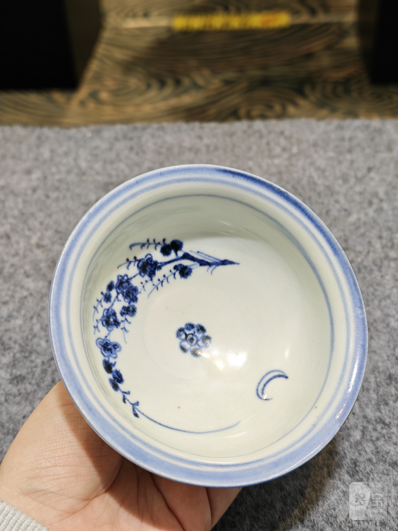 元 青花月影梅花高足杯 - 图5
